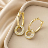 14K Gold Plated Cubic Zirconia Knot  Earrings for Women