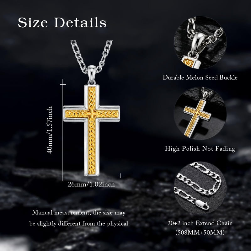 14K Gold  Plated Cross Necklace Simple Religious Jewelry Gift