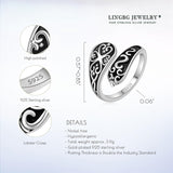 925 Sterling Silver Vintage Cross  Spoon Nature Ring