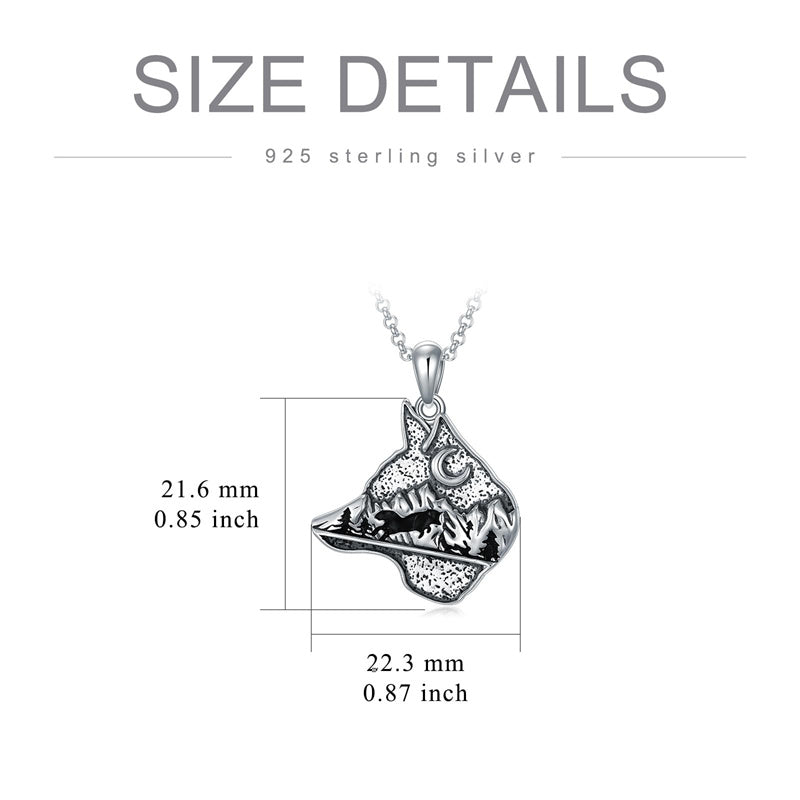 Sterling Silver Dragon Eagle Lion Tiger Wolf Pendant Necklace