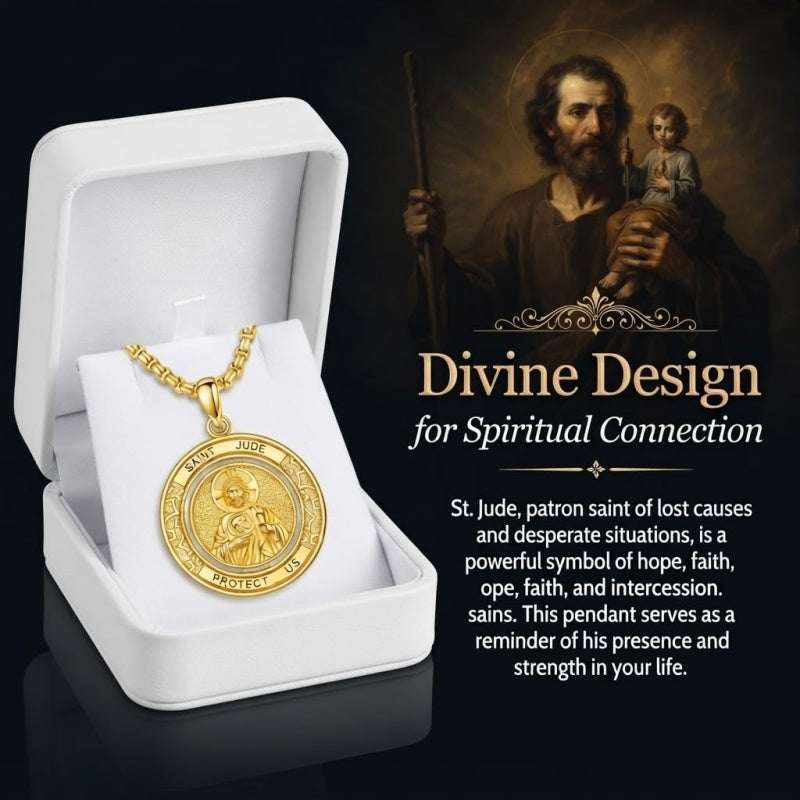 14K Gold Plated Patron Saint Necklace Saint Medal Catholic Amulet Jewelry