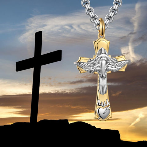14K Gold Plated  Cross Necklace Religious Amulets Jewelry Gifts
