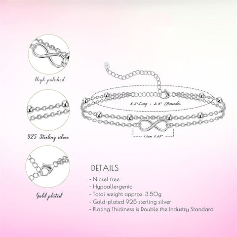 Sterling Silver Multi-layered Animal Anklet