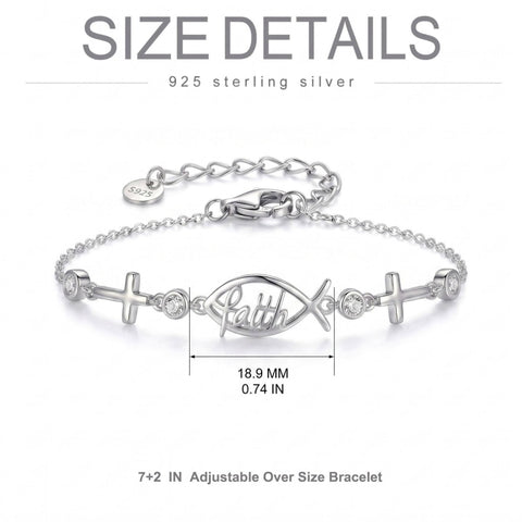 Sterling Silver Dragonfly Butterfly Cardinal Hummingbird Jesus Fish Lotus Daisy Sunflower Rose Faith Cross Bracelet