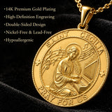 Patron Saint Medal Gold Plated Catholic Pendant Christian Religious Necklace Amulet Jewelry
