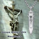 Sterling Silver Bullet Butterfly Rose Dragon Eagle Jesus Urn Necklace for Ashes