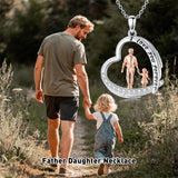 Sterling Silver Mother Daughter Father Daughter Sister Pendant Necklace Family Jewelry for Christmas Mother's Day