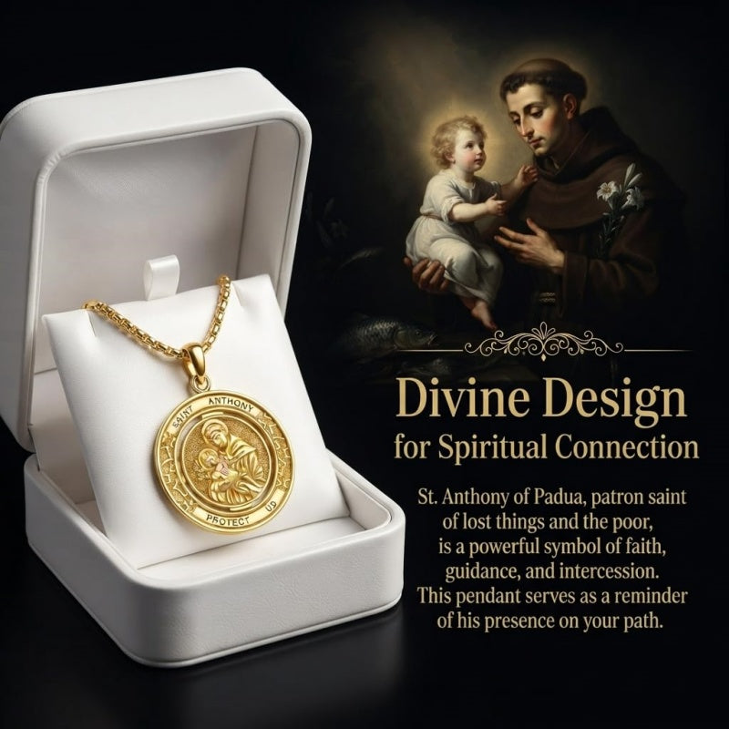 14K Gold Plated Patron Saint Necklace Saint Medal Catholic Amulet Jewelry