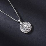 Sterling Silver Gothic Skull Memento Mori Pendant Necklace with Engraved Word