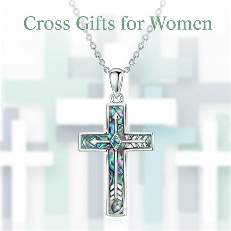 Sterling Silver Cross Pendant Necklace for Women Southwestern Cross Jewelry Gifts