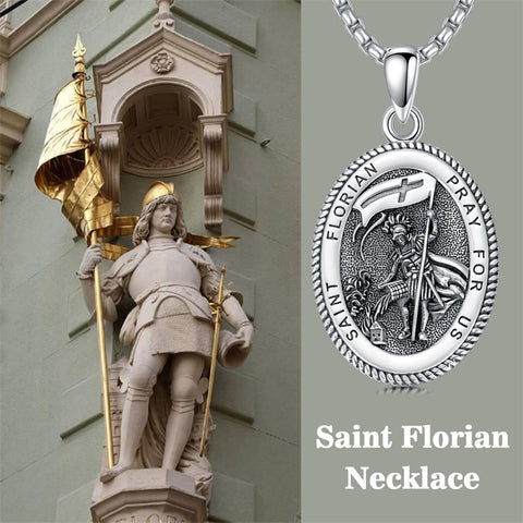 Sterling Silver Saint Joseph St Michael Saint Peter Saint Christopher Religious Pendant Necklace