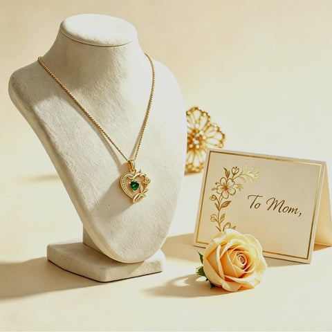 14K  Gold Plated Birthstone Rose Butterfly Pendant Necklace Everyday Jewelry Birthday Christmas Gift