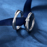 Copper Cubic Zirconia Cross  Adjustable Couple Rings