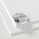 Sterling Silver Pear Oval Kite Heart Hexagon Emerald Coffin Cut Gemstone Engagement Promise Ring Set