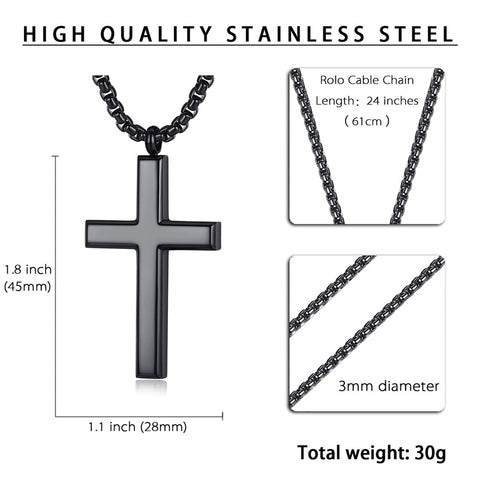 Stainless Steel Cross Pendant Necklace