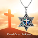 Sterling Silver Star of David Cross Peace Sign Tree of Life Star Pendant Necklace