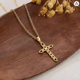 14K Gold Plated Cross Infinity  Pendant Necklace  for Women