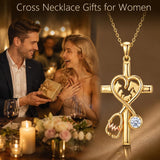 14K Gold Plated Cross Necklace for Women