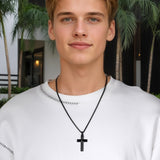 14K Gold Plated Cross Necklace for Men with Adjustable Chain Jewelry Gift for Him