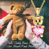 14K Yellow Gold Bear Pendant Necklace