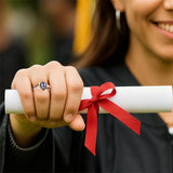 Sterling Silver 2026 Personalized Birthstone  Engraved Graduation Ring for Women