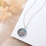 925 Sterling Silver Abalone Shell Witch Knot Goddess Amulet Pendant Necklace