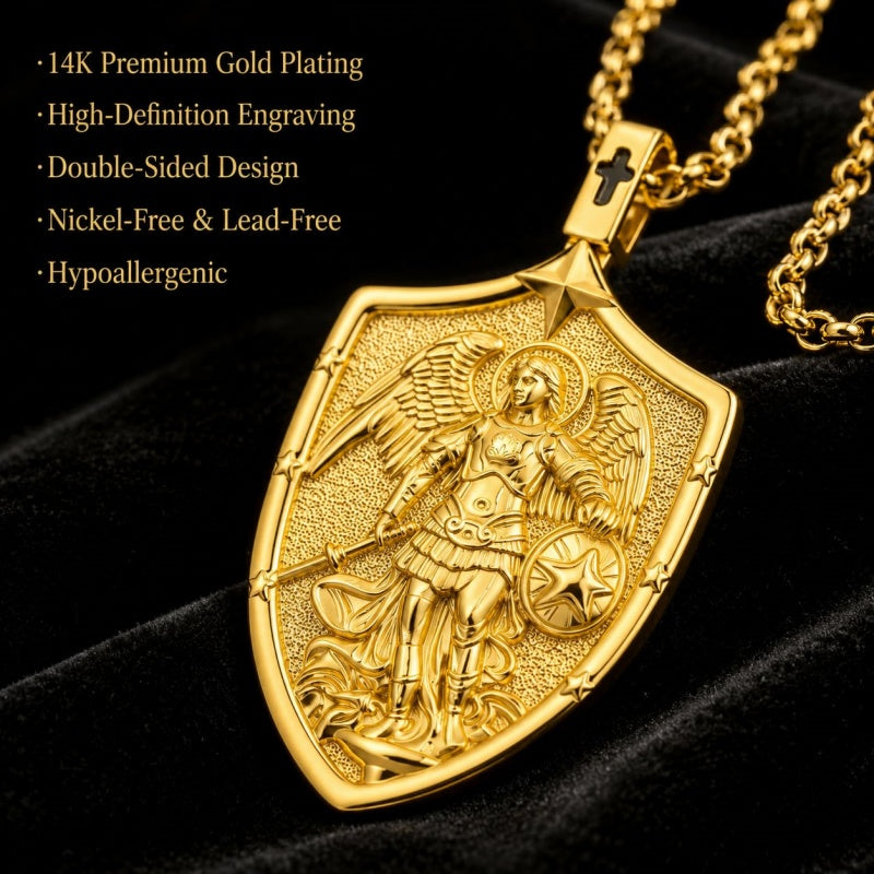 Patron Saint Medal Gold Plated Catholic Pendant Christian Religious Necklace Amulet Jewelry