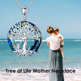 Sterling Silver Tree of Life Necklace Mother Daughter Mother Son Pendant Necklace Gift for Mother's Day Christmas