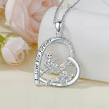 Sterling Silver Mother Daughter Squirrel Monkey Butterfly Bee Owl Necklace Engraved I Love You Forever