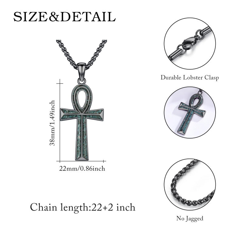 14K Gold Plated Cross Pendant Necklace Protection Jewelry Religious Gift