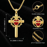 14K Gold Plated Cross Pendant Necklace Religious Confirmation Jewelry