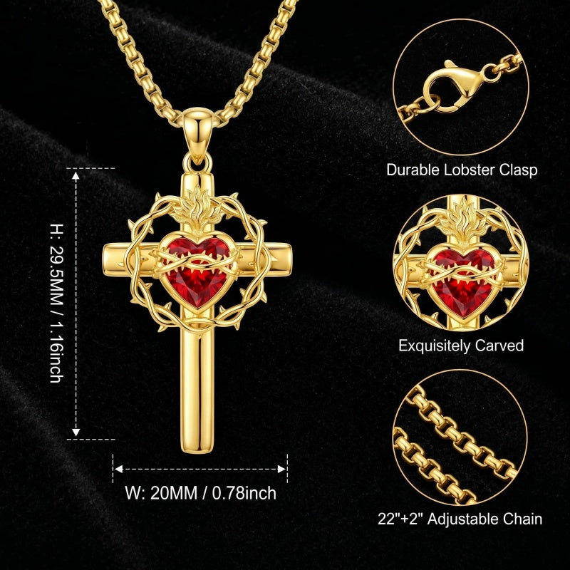 14K Gold Plated Cross Pendant Necklace Religious Confirmation Jewelry