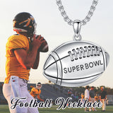 Sterling Silver Hockey Basketball Baseball Soccer Football Sports Pendant Necklace