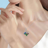 Sterling Silver  Bluebonnets Cow Skull Cowboy Hat Boot Cactus Cowgirl Texas Necklace Texas Necklace