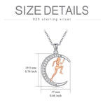 Sterling SIlver Runner Volleyball Tennis Basketball Soccer Inspirational Pendant  Necklace for Women
