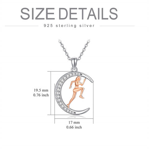 Sterling SIlver Runner Volleyball Tennis Basketball Soccer Inspirational Pendant  Necklace for Women