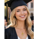 Initial  Graduation 14K Gold Plated Inspiring Grad Pendant Necklace Graduations Jewelry Gifts