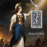 Sterling Silver Tarot Card Hecate Athena Artemis Lilith Medusa Goddess Pendant Necklace