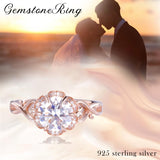 Sterling Silver 10K 14K 18K Gold Personalized Engraved 1-3 Carat Round Moissanite   Anniversary  Engagement Ring