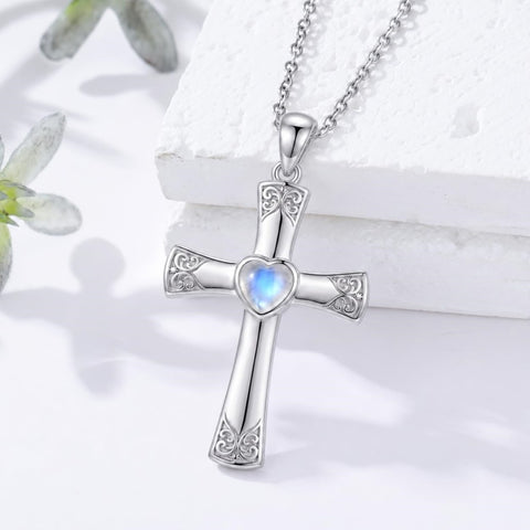 Sterling Silver Cross Pendant Necklace Gift for Anniversary Christmas