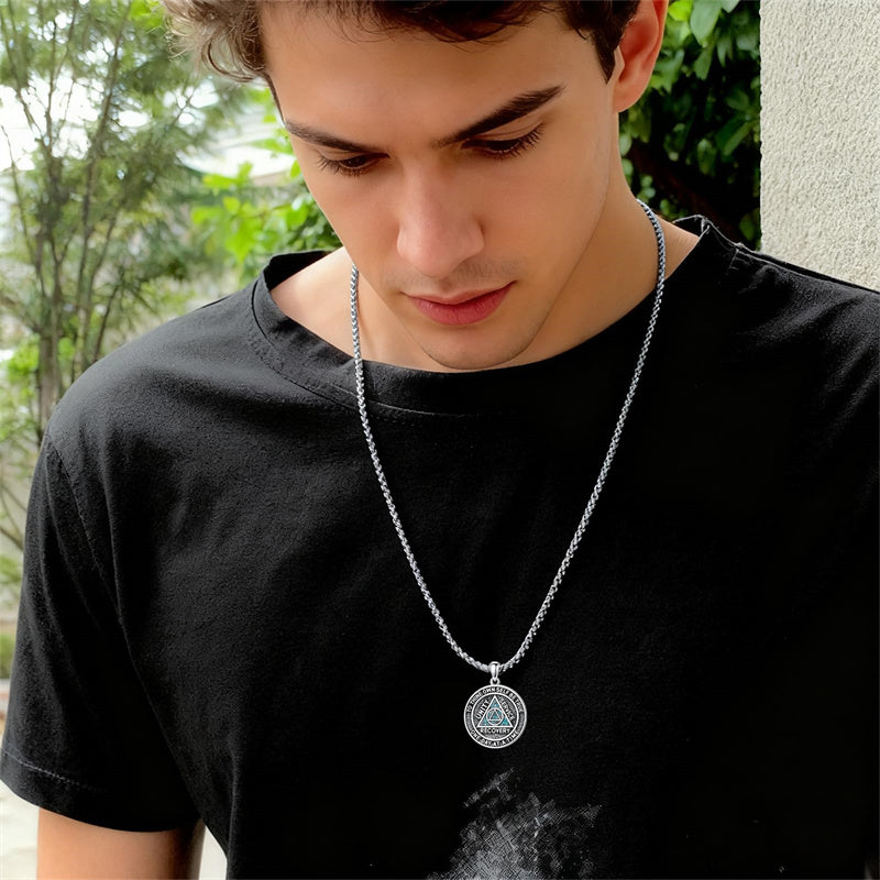 Sterling Silver AA Sobriety Alcoholics Anonymous  Pendant Necklace for Men