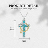 Sterling Silver Cross Pendant Necklace for Women Southwestern Cross Jewelry Gifts