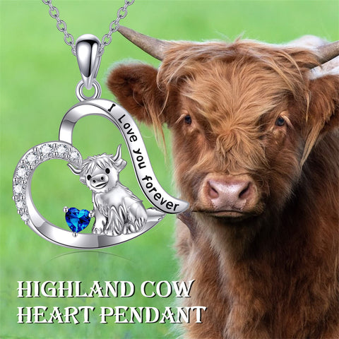 Sterling Silver Highland Cow Necklace