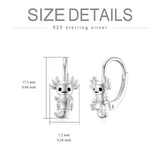 925 Sterling Silver Axolotl Leverback Earrings