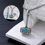 Sterling Silver Thors Hammer Urn Necklace for Ashes