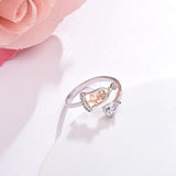 Beauty and the Beast Rose Ring Birthstone Rings for Women925  Silver Adjustable Rose Rings Jewelry Gifts for Women