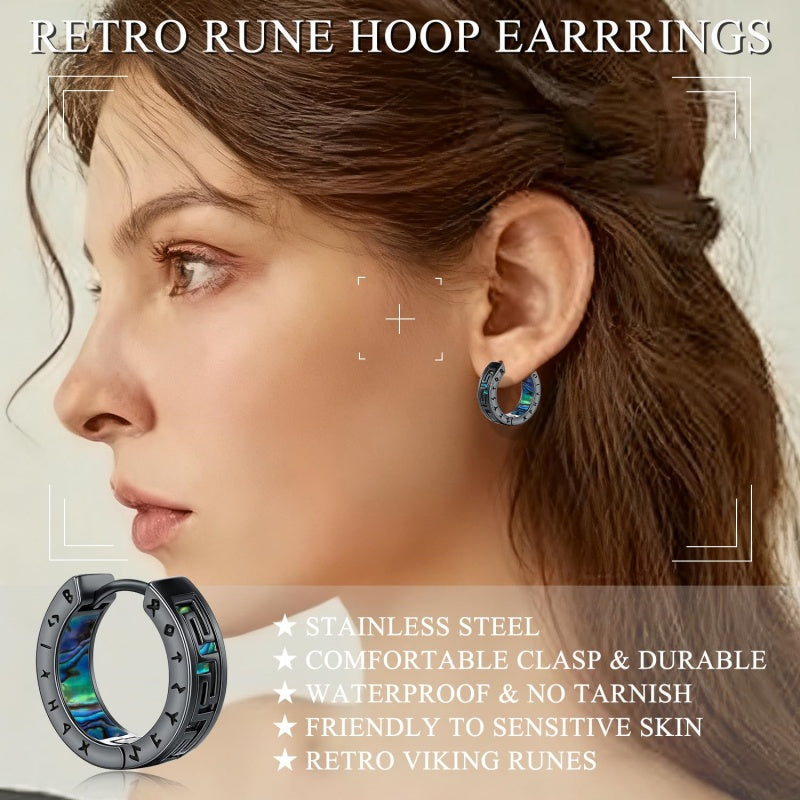 14K Gold Plated  Viking Hoop Earrings