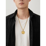 14K Gold Plated Saint Medal Christian  Pendant Necklace for Men