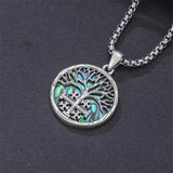 Sterling Silver Jerusalem Tree of Life Cross Religious Pendant Necklace