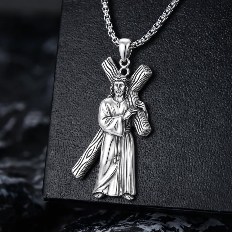 Sterling Silver Cross Pendant Necklace Christian Religious Jewelry Gifts for Anniversary